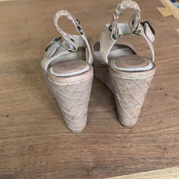Frye Corrina Woven Leather Wedge Sandals 8 - Picture 4 of 12